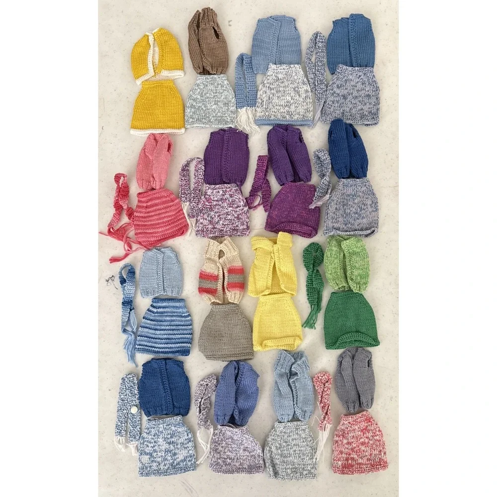 43 PC LOT Vintage Barbie Hand Crocheted Knit Handmade Clothes Mommy Made Outfits